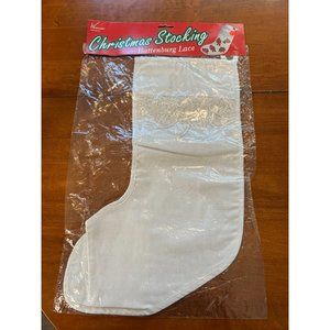 Vintage Westwater Battenburg Lace Christmas Stocking NEW NOS